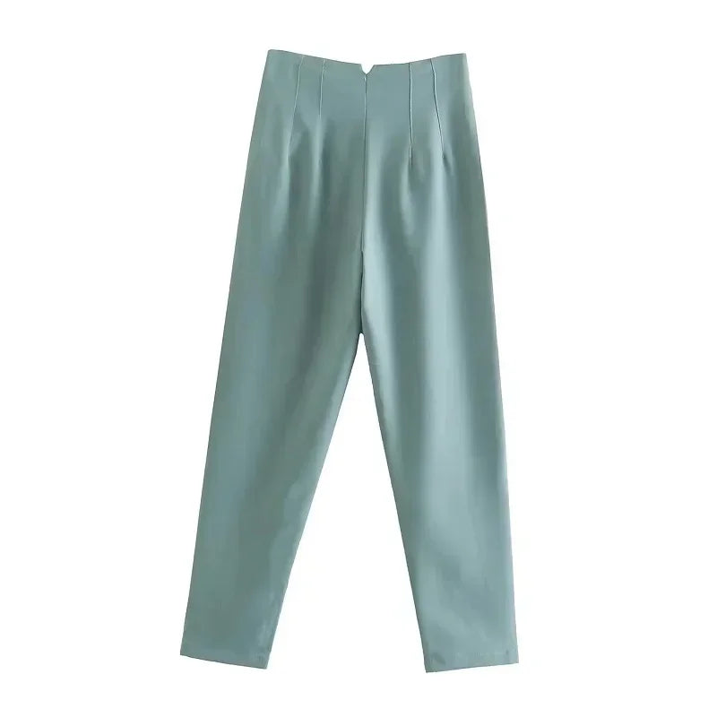 2025 Women's Summer Pants Pencil High Waist Pants for Women White Black Cropped Trousers Womens Streetwear Office Pants