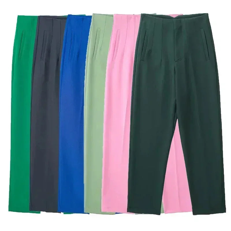 2025 Women's Summer Pants Pencil High Waist Pants for Women White Black Cropped Trousers Womens Streetwear Office Pants