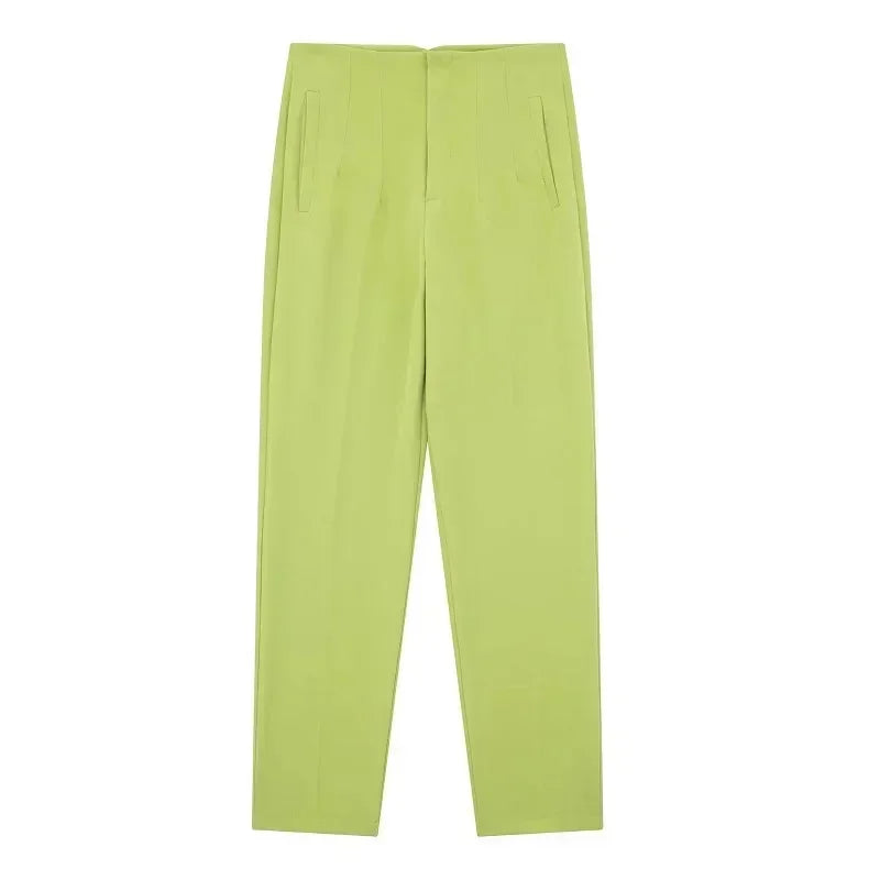 2025 Women's Summer Pants Pencil High Waist Pants for Women White Black Cropped Trousers Womens Streetwear Office Pants