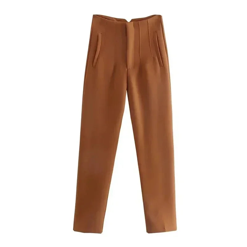 2025 Women's Summer Pants Pencil High Waist Pants for Women White Black Cropped Trousers Womens Streetwear Office Pants