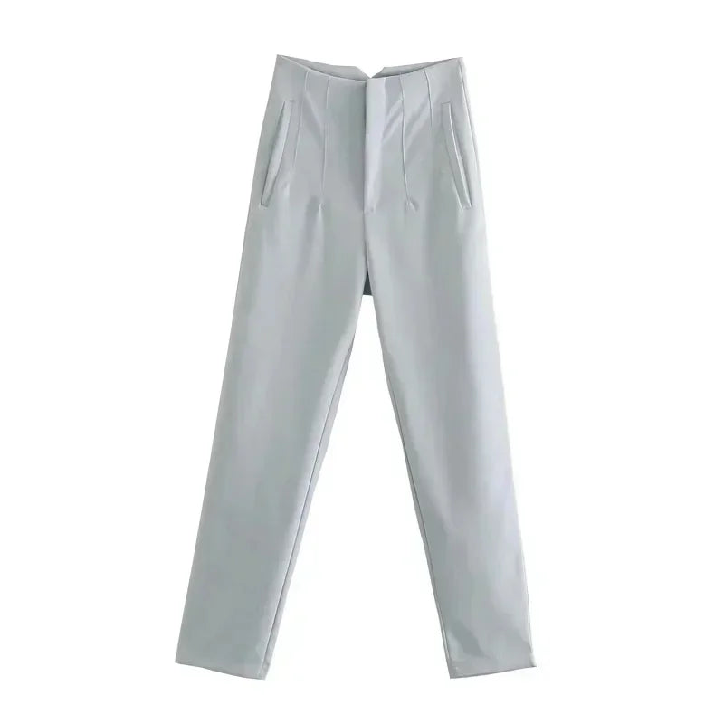 2025 Women's Summer Pants Pencil High Waist Pants for Women White Black Cropped Trousers Womens Streetwear Office Pants