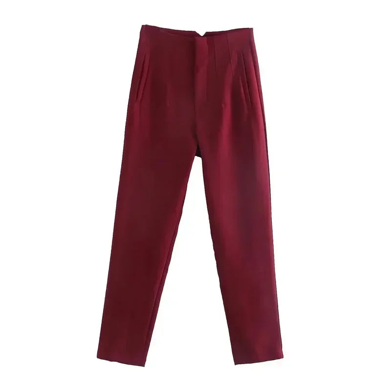 2025 Women's Summer Pants Pencil High Waist Pants for Women White Black Cropped Trousers Womens Streetwear Office Pants