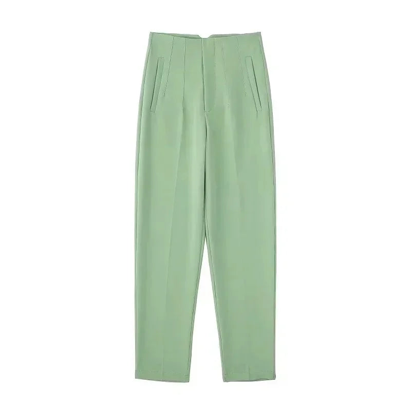 2025 Women's Summer Pants Pencil High Waist Pants for Women White Black Cropped Trousers Womens Streetwear Office Pants