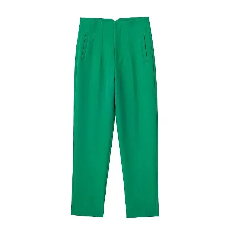 2025 Women's Summer Pants Pencil High Waist Pants for Women White Black Cropped Trousers Womens Streetwear Office Pants