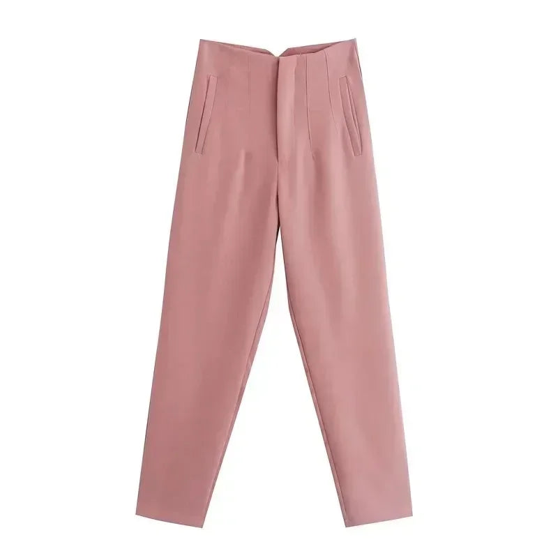 2025 Women's Summer Pants Pencil High Waist Pants for Women White Black Cropped Trousers Womens Streetwear Office Pants