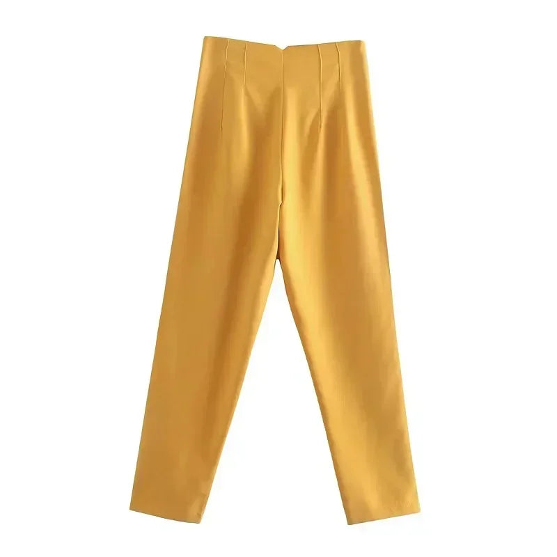 2025 Women's Summer Pants Pencil High Waist Pants for Women White Black Cropped Trousers Womens Streetwear Office Pants