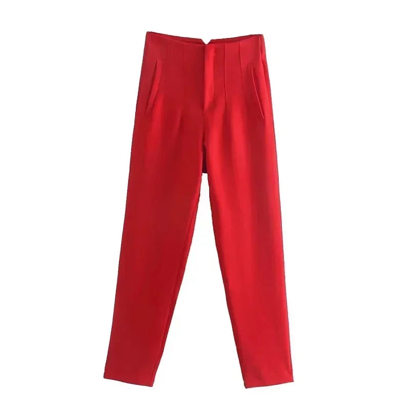 2025 Women's Summer Pants Pencil High Waist Pants for Women White Black Cropped Trousers Womens Streetwear Office Pants