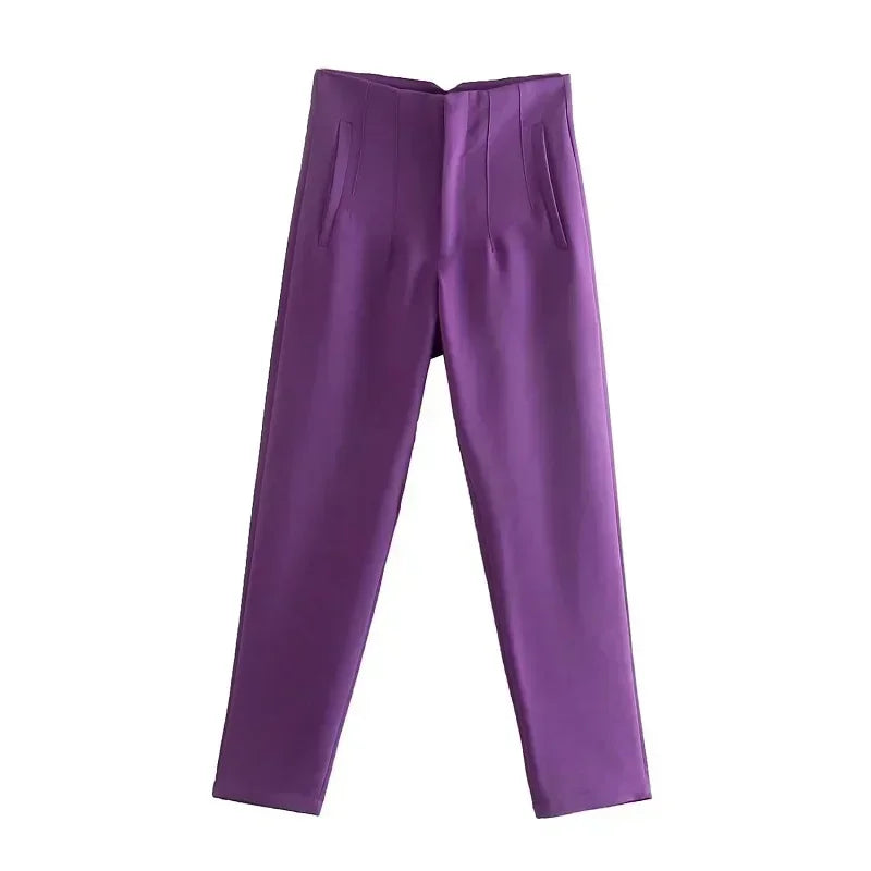 2025 Women's Summer Pants Pencil High Waist Pants for Women White Black Cropped Trousers Womens Streetwear Office Pants