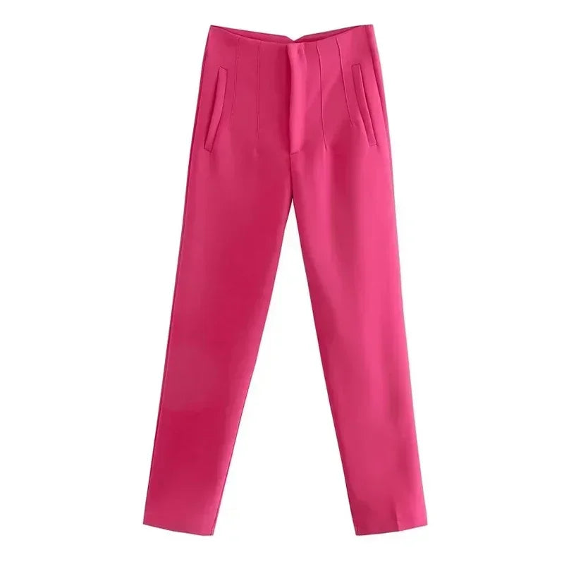 2025 Women's Summer Pants Pencil High Waist Pants for Women White Black Cropped Trousers Womens Streetwear Office Pants