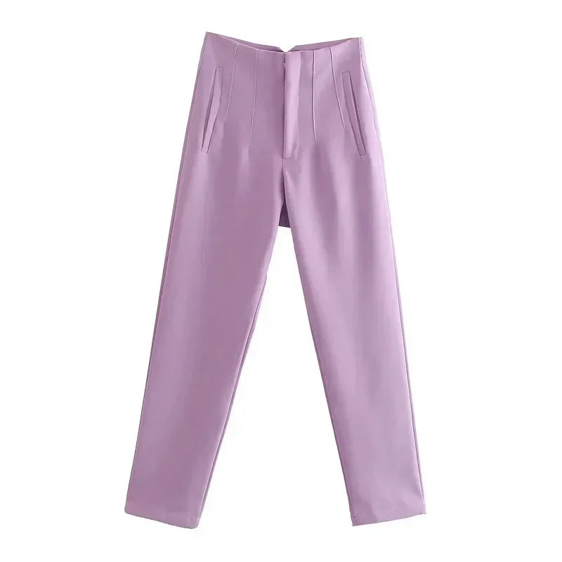 2025 Women's Summer Pants Pencil High Waist Pants for Women White Black Cropped Trousers Womens Streetwear Office Pants